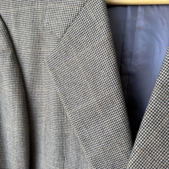 Hickey Freeman Diplomat Sample Sport Coat 40LG Houndstooth Wool Blazer USA Made - Picture 6 of 16